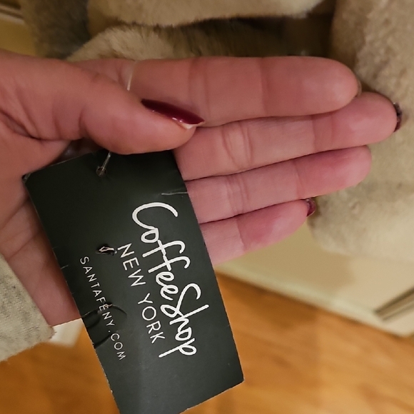 Womens CoffeeShop Leopard Print Faux Fur Jacket - Brown and Cream Large NWT - Picture 6 of 9